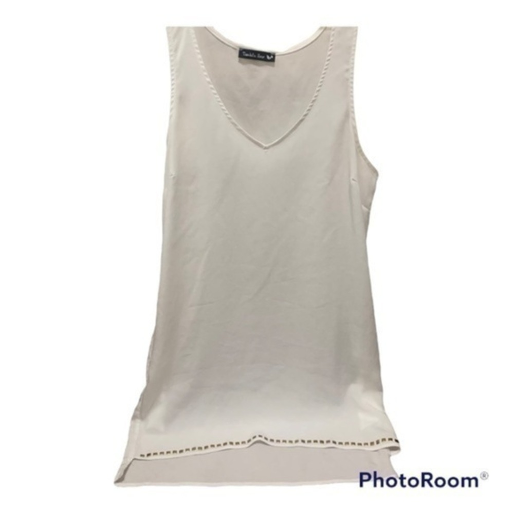 🔴White double zero sleeveless tunic dress
